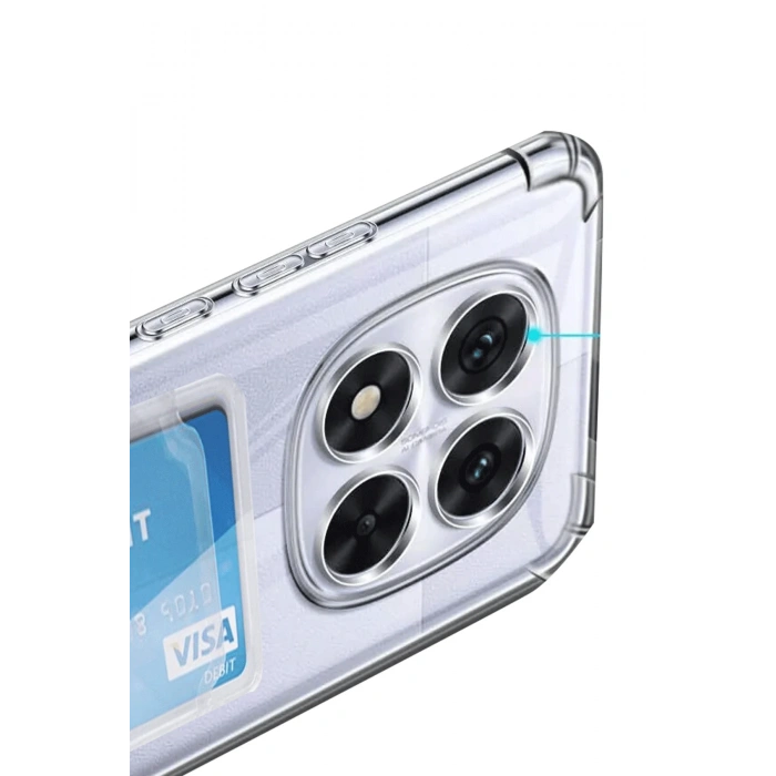 Xiaomi Redmi Note 14 Pro 5G Kılıf Kart Şeffaf Silikon - Şeffaf