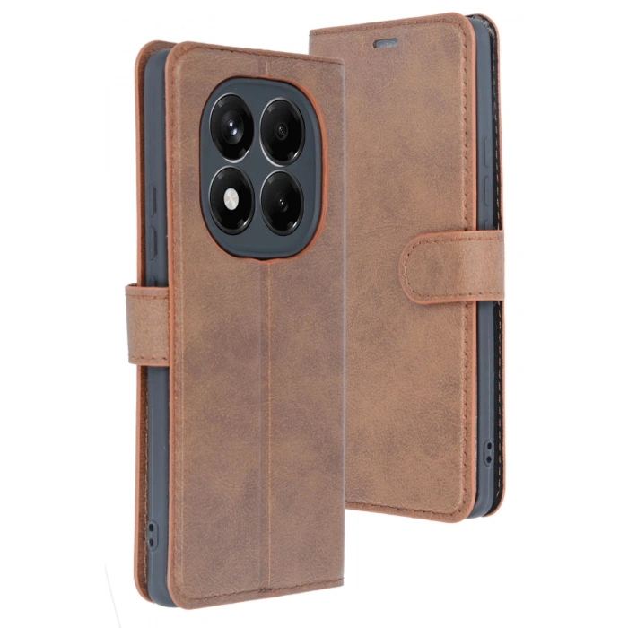 Xiaomi Redmi Note 14 Pro 5G Kılıf Trend S Plus Kapaklı Kılıf - Taba