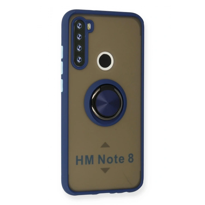 Xiaomi Redmi Note 8 Kılıf Montreal Yüzüklü Silikon Kapak - Lacivert