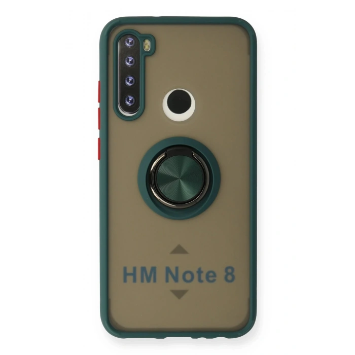 Xiaomi Redmi Note 8 Kılıf Montreal Yüzüklü Silikon Kapak - Yeşil