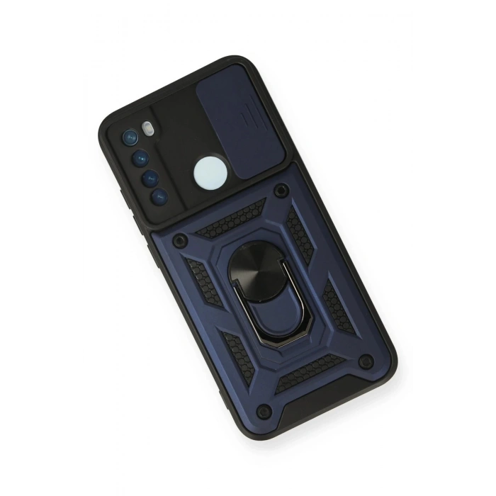 Xiaomi Redmi Note 8 Kılıf Pars Lens Yüzüklü Silikon - Lacivert