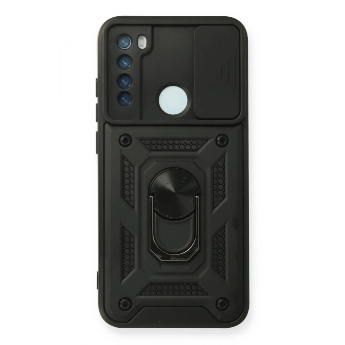 Xiaomi Redmi Note 8 Kılıf Pars Lens Yüzüklü Silikon - Siyah