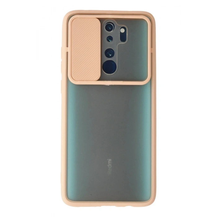 Xiaomi Redmi Note 8 Pro Kılıf Palm Buzlu Kamera Sürgülü Silikon - Pembe