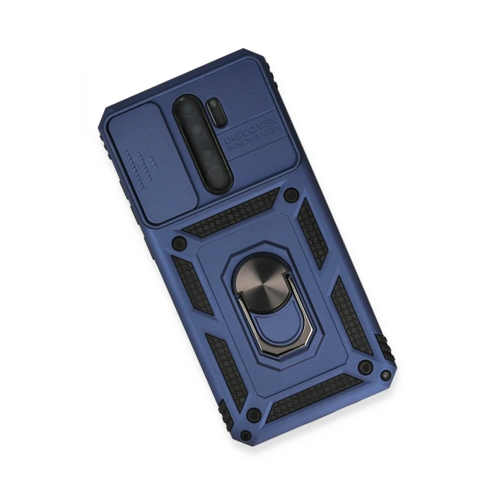 Xiaomi Redmi Note 8 Pro Kılıf Pars Lens Yüzüklü Silikon - Lacivert