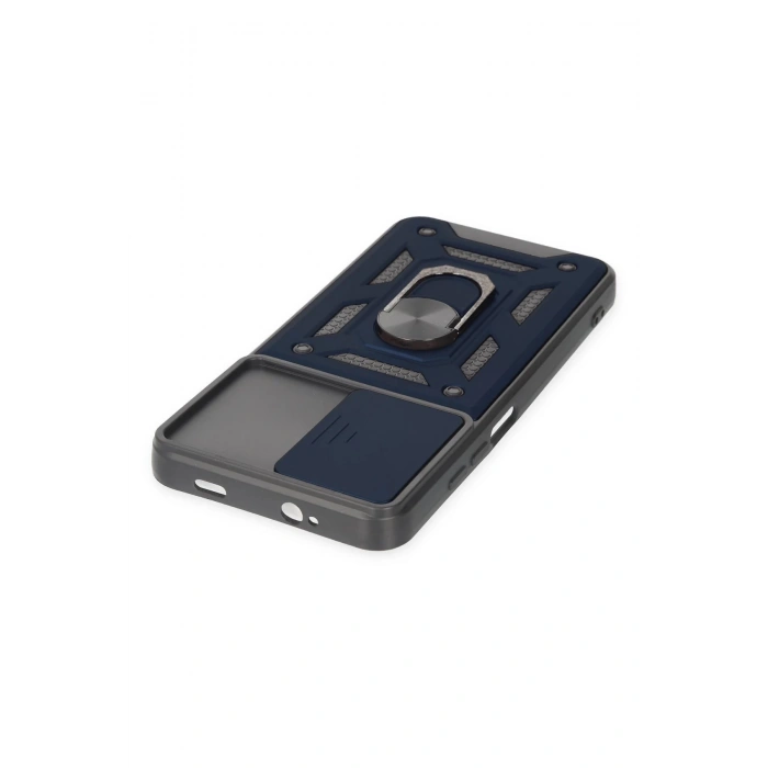 Xiaomi Redmi Note 9 4G Kılıf Pars Lens Yüzüklü Silikon - Lacivert