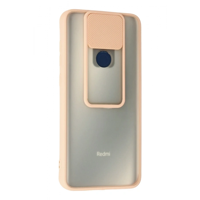 Xiaomi Redmi Note 9 Kılıf Palm Buzlu Kamera Sürgülü Silikon - Pembe