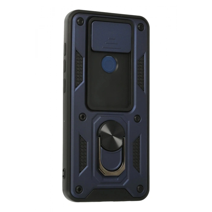 Xiaomi Redmi Note 9 Kılıf Pars Lens Yüzüklü Silikon - Lacivert