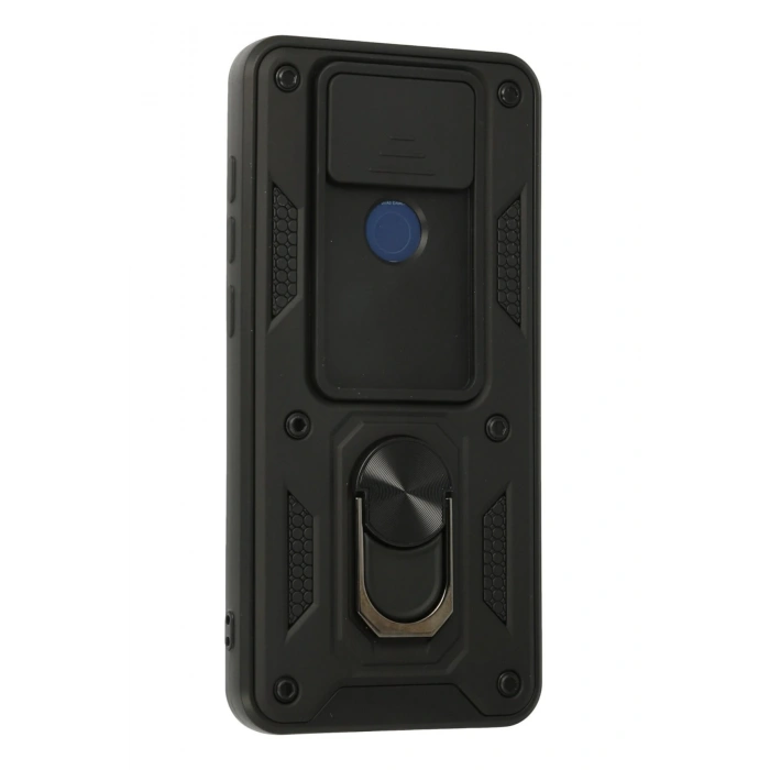 Xiaomi Redmi Note 9 Kılıf Pars Lens Yüzüklü Silikon - Siyah