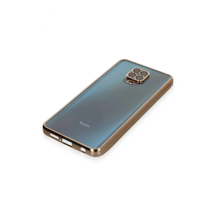 Xiaomi Redmi Note 9 Pro Kılıf Lensli Silikon - Gold