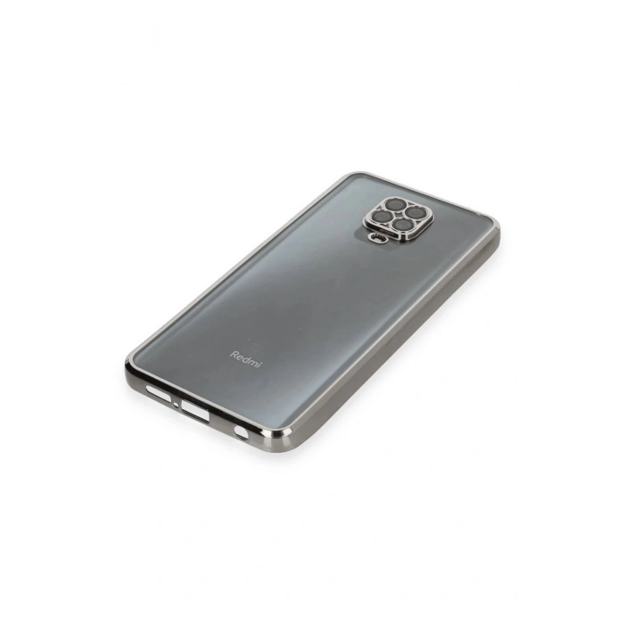 Xiaomi Redmi Note 9 Pro Kılıf Lensli Silikon - Gümüş