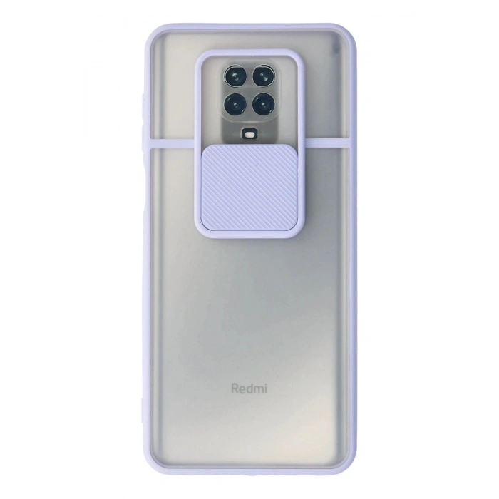 Xiaomi Redmi Note 9 Pro Kılıf Palm Buzlu Kamera Sürgülü Silikon - Lila