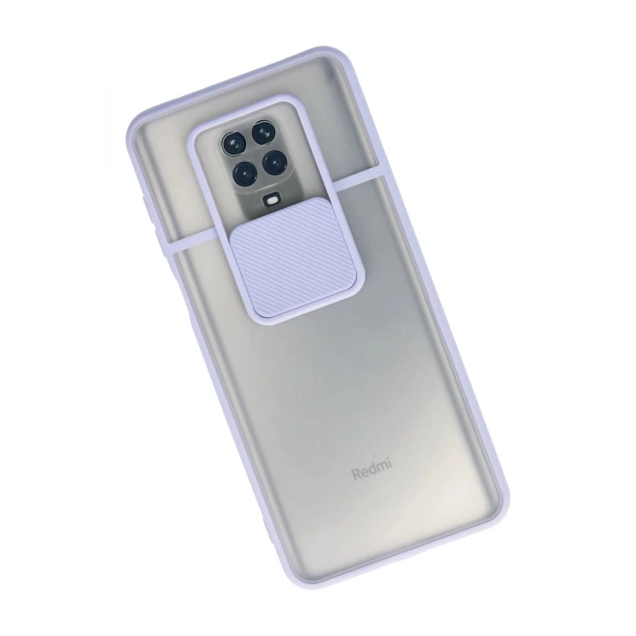 Xiaomi Redmi Note 9 Pro Kılıf Palm Buzlu Kamera Sürgülü Silikon - Lila