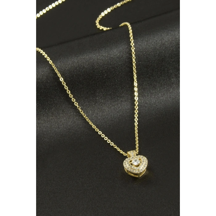 Xuping Kalp Zirkon Taşlı Lüks Çelik Kolye