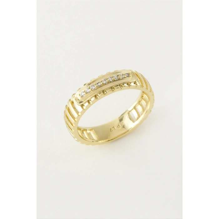 Xuping Karışık Lüks Zirkon Taşlı Çelik Yüzük 1 Adet