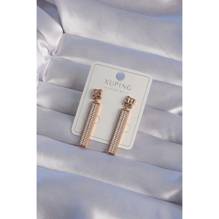 XUPİNG Rose Renk Zirkon Taşlı Su Yolu Küpe - TJ-BKP9353