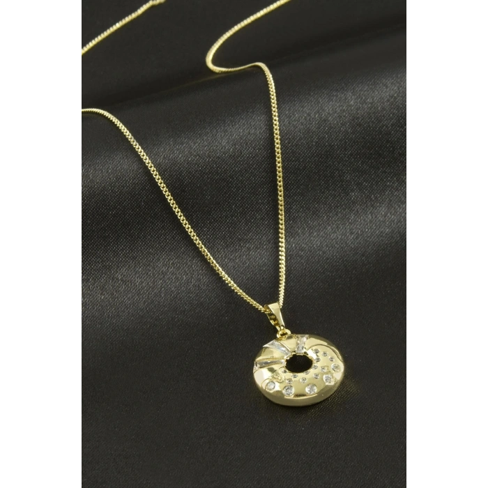 Xuping Simit Zirkon Taşlı Lüks Çelik Kolye