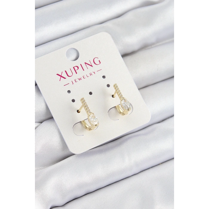 Xuping Zirkon Taşlı I Model Gold Renk Kadın Küpe - TJ-BKP10842