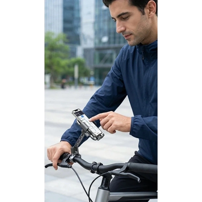 Xy-089 Motosiklet & Bisiklet Ayna Baglantılı Telefon Tutucu