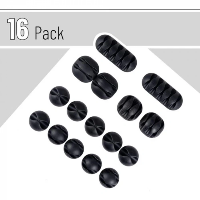 Yapışkanlı Kablo Sabitleyici Düzenleyici 16lı Paket