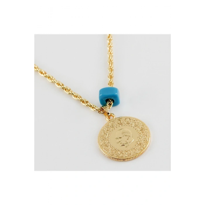 Yarım Altın Figürlü İmitasyon Kolye