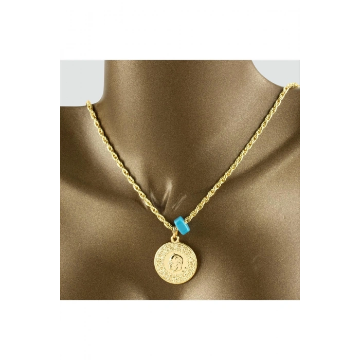 Yarım Altın Figürlü İmitasyon Kolye