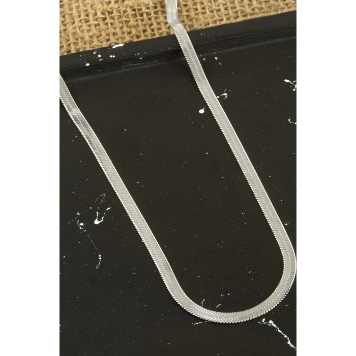 Yassı İtalyan Zincir Kolye 45 cm