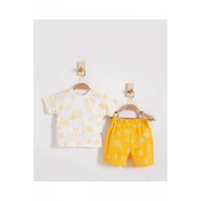 Yazlık Pamuklu Kısa Kollu Kiz 2li Takım