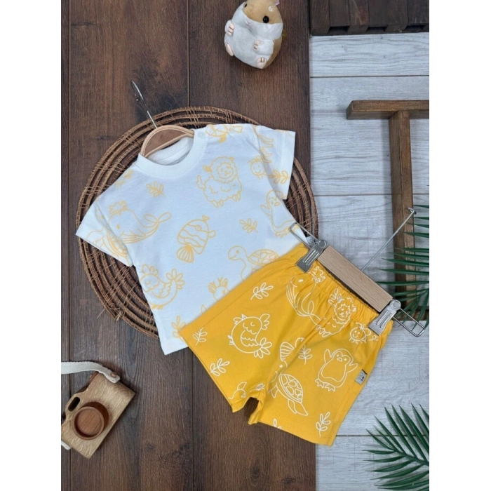 Yazlık Pamuklu Kısa Kollu Kiz 2li Takım