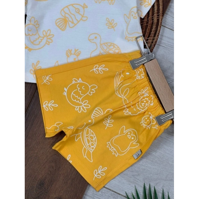 Yazlık Pamuklu Kısa Kollu Kiz 2li Takım