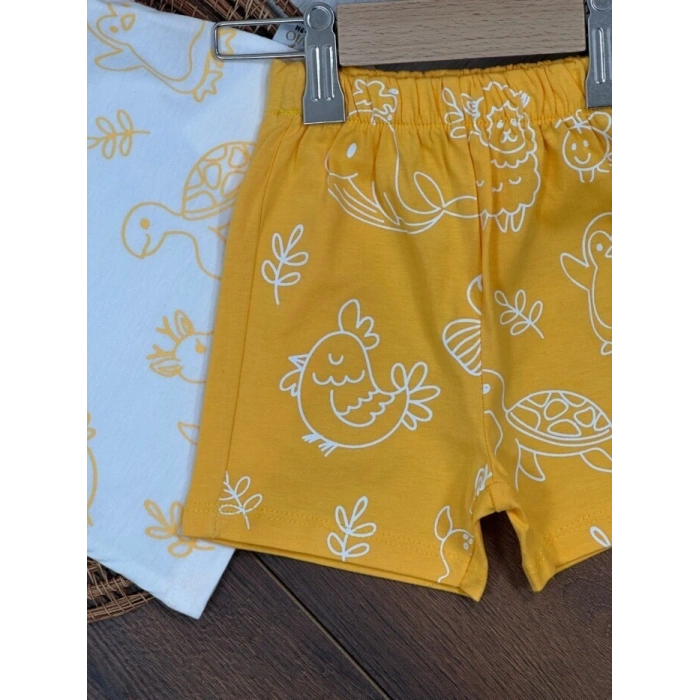 Yazlık Pamuklu Kısa Kollu Kiz 2li Takım