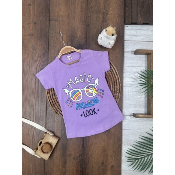 Yazlık Pamuklu Kısa Kollu Kız Çocuk Tişört