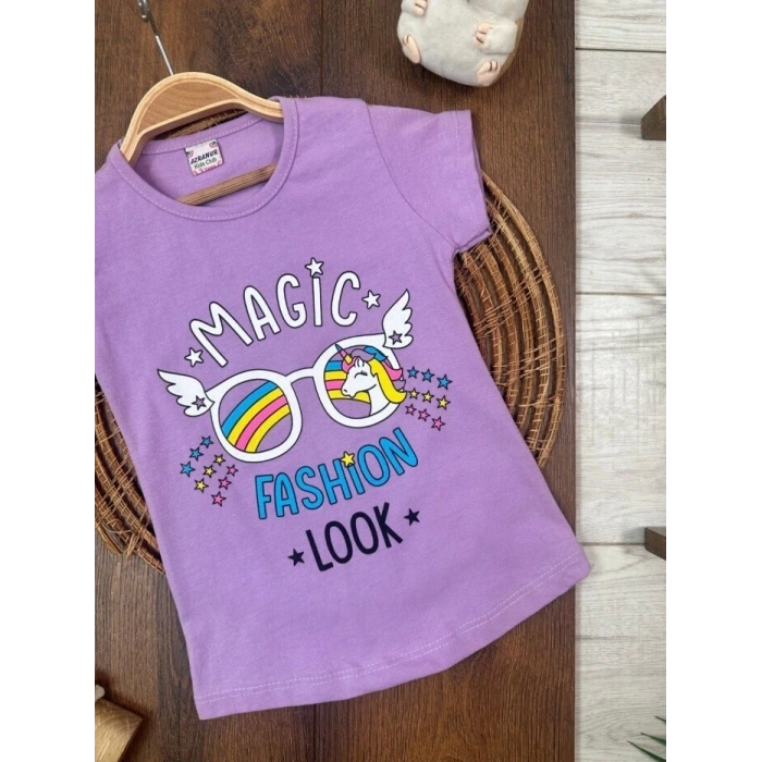 Yazlık Pamuklu Kısa Kollu Kız Çocuk Tişört