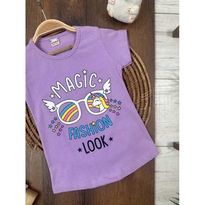 Yazlık Pamuklu Kısa Kollu Kız Çocuk Tişört