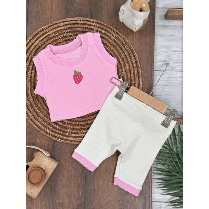 Yazlık Pamuklu Kız Bebek 2li Takım