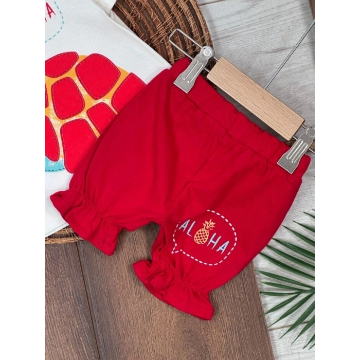 Yazlık Pamuklu Kız Bebek 2li Takım