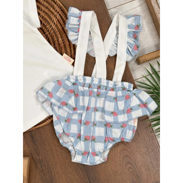 Yazlık Pamuklu Kız Bebek 3lu Takım