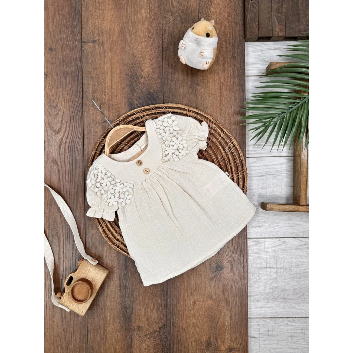 Yazlık Pamuklu Kız Bebek Elbise