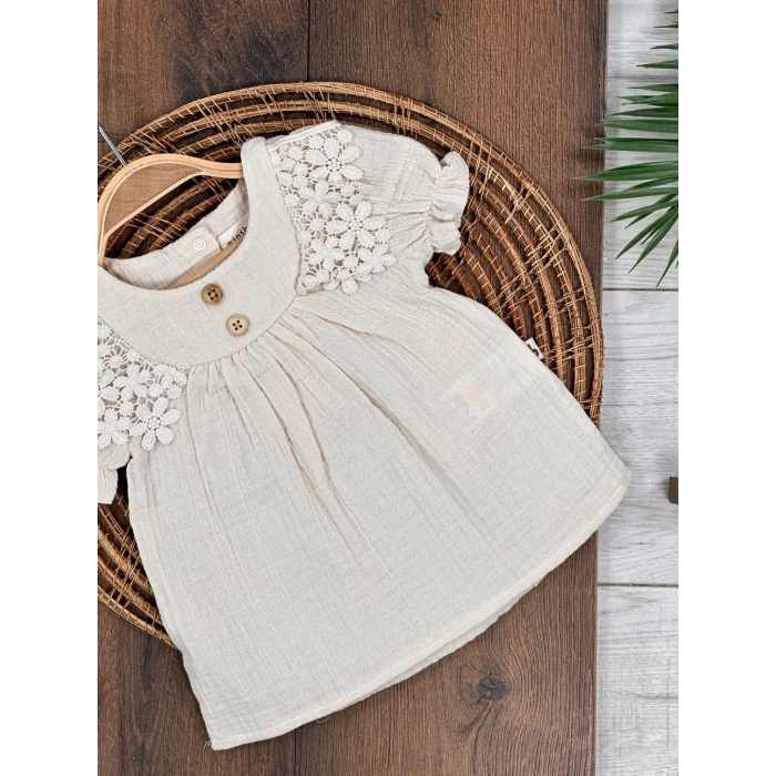 Yazlık Pamuklu Kız Bebek Elbise