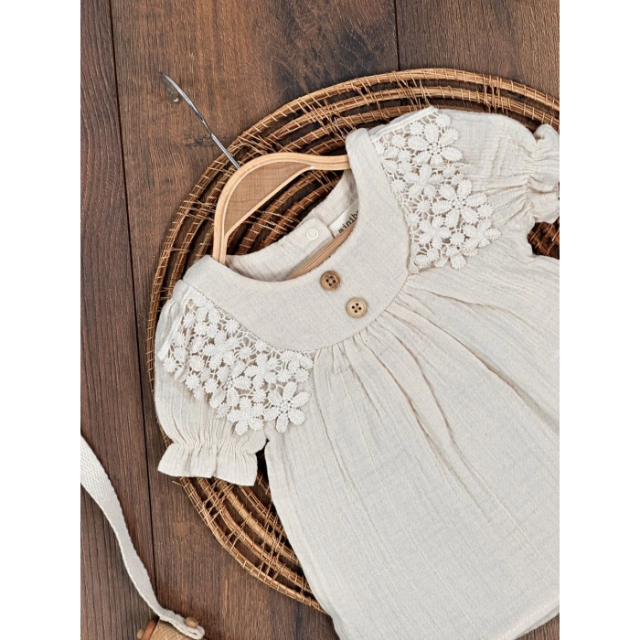 Yazlık Pamuklu Kız Bebek Elbise