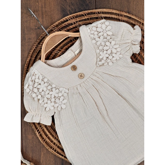 Yazlık Pamuklu Kız Bebek Elbise