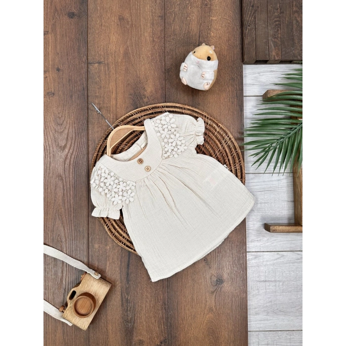 Yazlık Pamuklu Kız Bebek Elbise