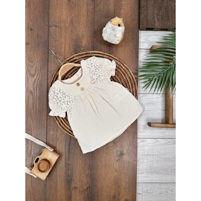 Yazlık Pamuklu Kız Bebek Elbise