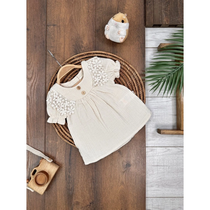 Yazlık Pamuklu Kız Bebek Elbise