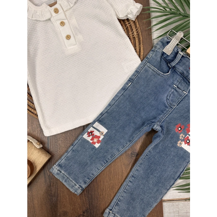 Yazlık Pamuklu Kız Çocuk 2li Takım