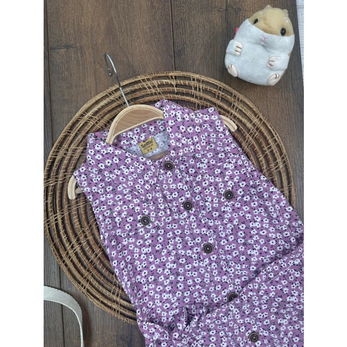 Yazlık Pamuklu Kolsuz Kız Çocuk Elbise