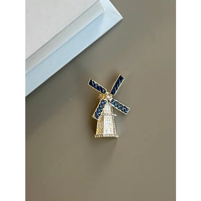 Yel Değirmeni Broş - Altın