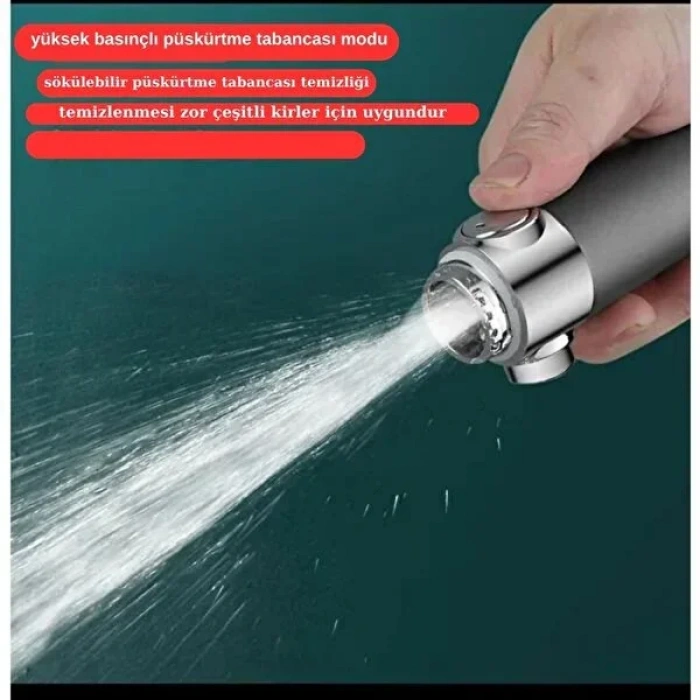 Yeni Nesil Çok Masajlı Fonksiyonlu Ayarlanabilir Arıtmalı Krom Kaplı Duş Başlığı El Duşu (4887)