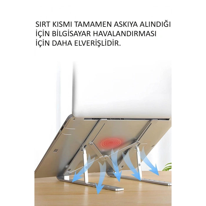 Yeni Nesil Laptop Yükseltici Stand Ayarlanabilir Macbook Notebook 1. Sınıf Paslanmaz  Aleminyum
