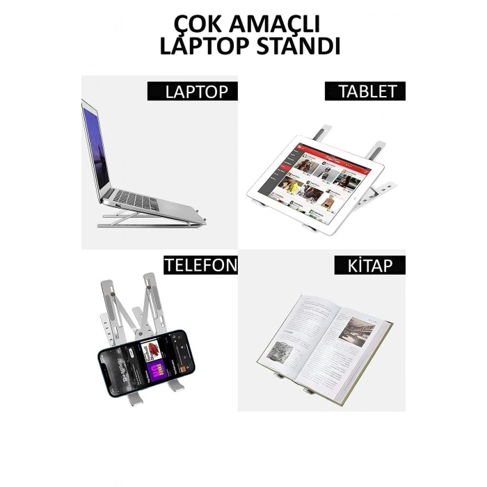 Yeni Nesil Laptop Yükseltici Stand Ayarlanabilir Macbook Notebook 1. Sınıf Paslanmaz  Aleminyum
