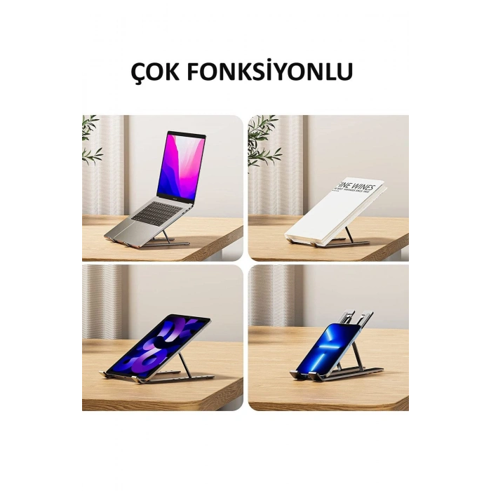Yeni Nesil Laptop Yükseltici Stand Ayarlanabilir Macbook Notebook 1. Sınıf Paslanmaz  Aleminyum